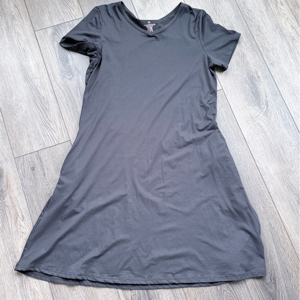 Basic Black Short Sleeve Tee Dress